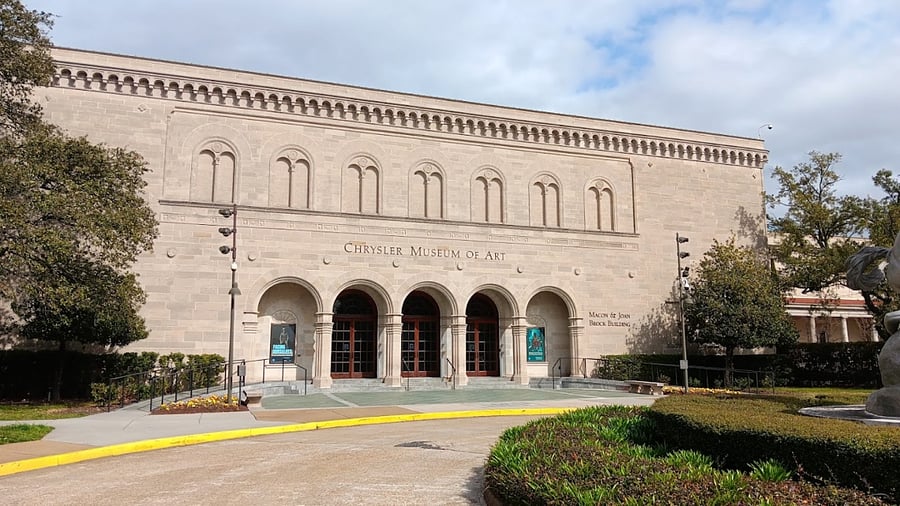 Chrysler Museum of Art : A world-class (and free!) art museum just a 14-minute drive away, featuring a massive glass collection and live glass-blowing studios.