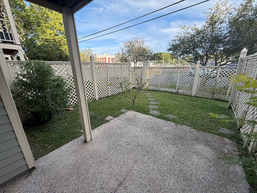 Private backyard accessible through main bedroom