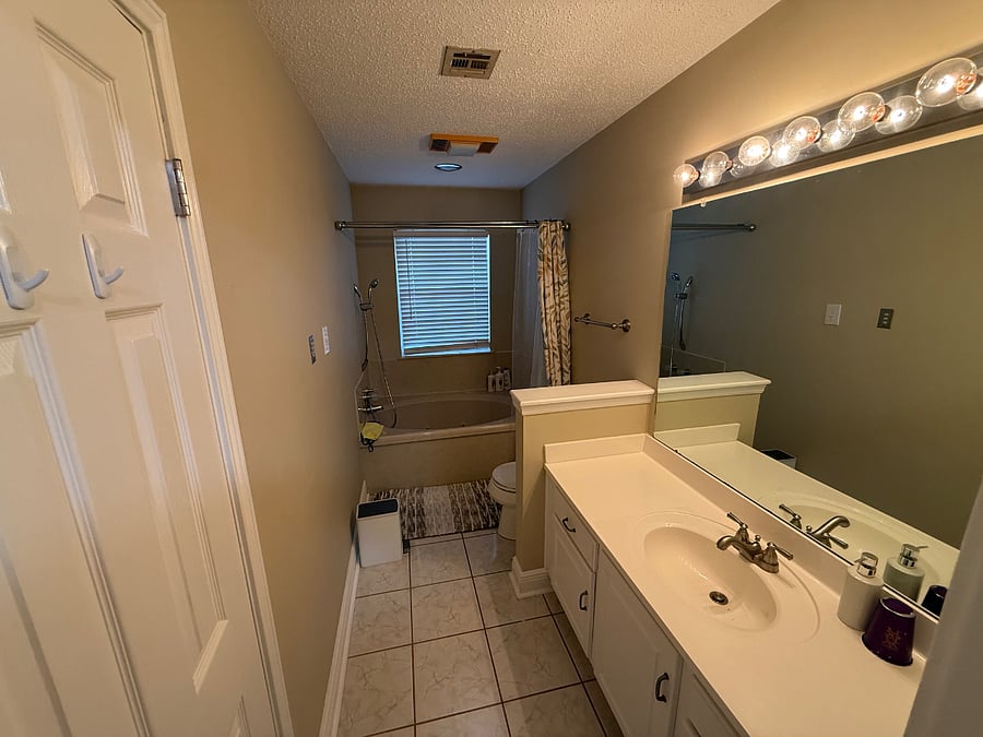Bathroom attached to main bedroom
