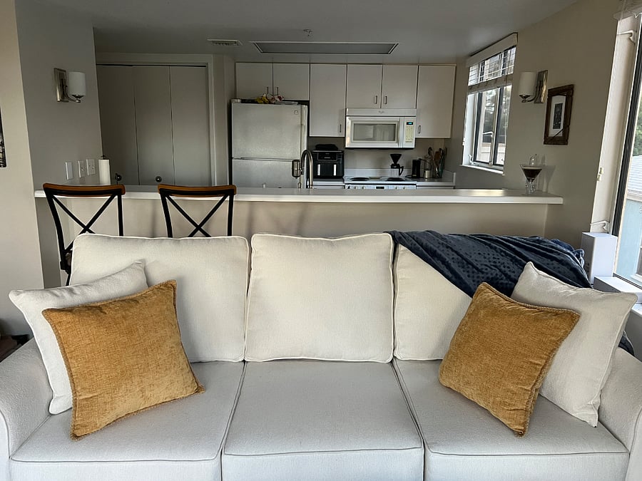 Barstools by kitchen