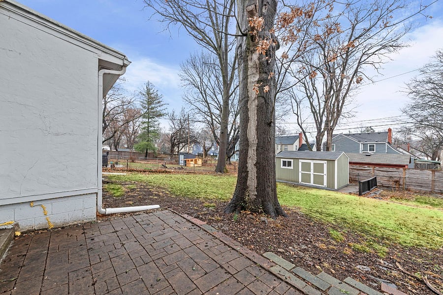 Fenced backyard