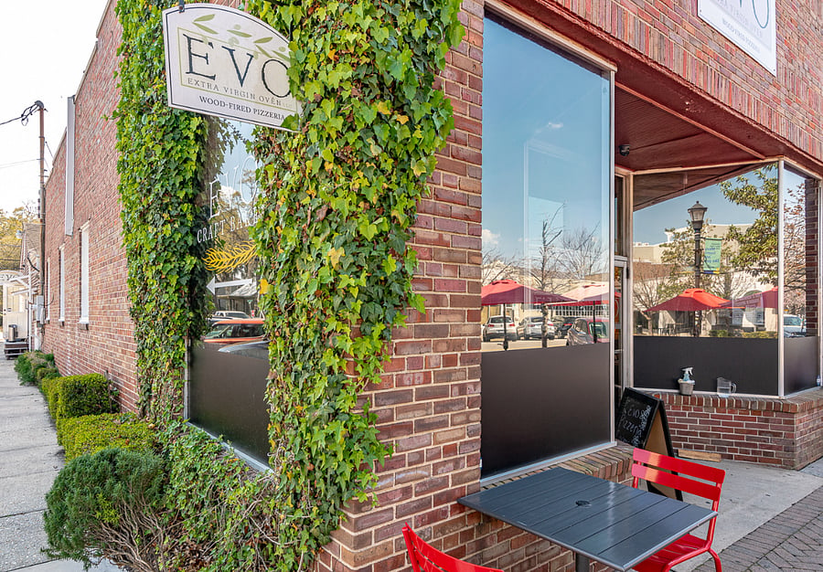 EVO has amazing everything. Salads, pizza, appetizers, service, vibes and outdoor seating. Their pizzas are a bit smaller and cooked in a wood-fired oven that makes for a tremendously tasty and unique pizza. Sit outside if you can!