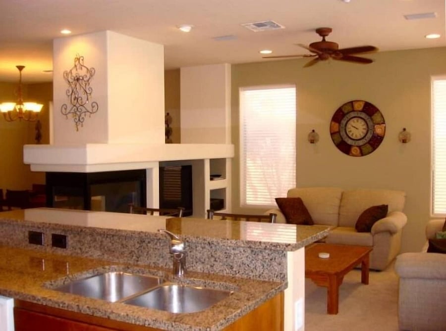 Kitchen view to Family Room