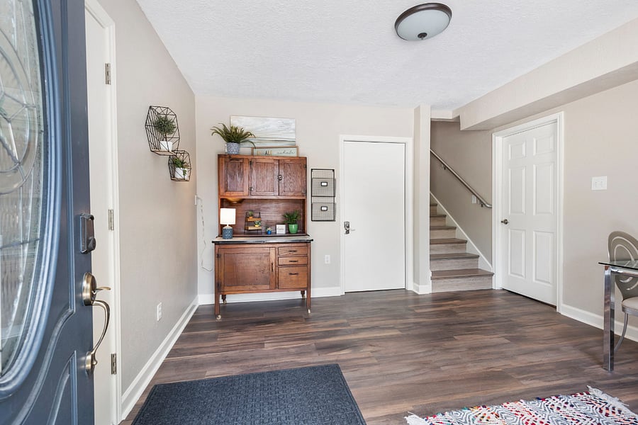 This is the shared lobby. The stair in the right side of the photo take you to the apartment on the second floor.