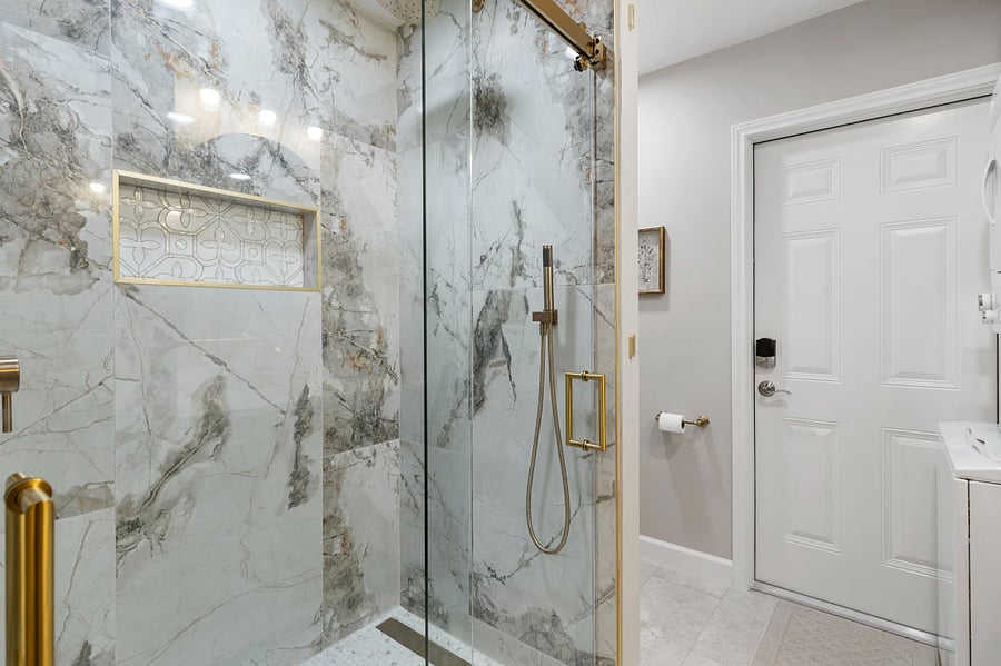 spacious walk in shower