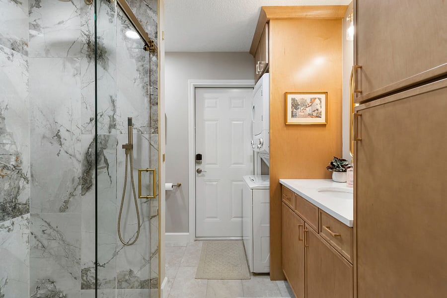 view looking into the bathroom
