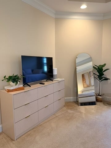 Master Suite:

- Full-length mirror
- Air purifier
- 43 in Roku Smart TV
- 9-drawer dresser
- Loveseat

