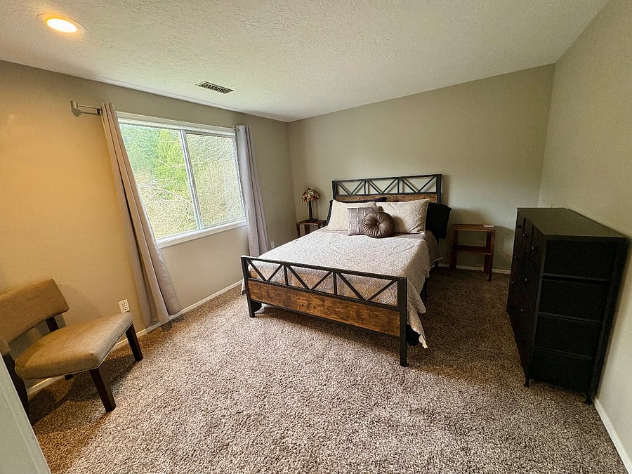 Private Bedroom with doorlock overlooking nature preserve