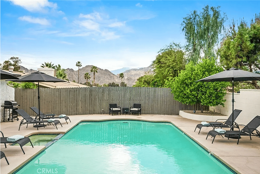 Pool with Mountain Views. Towels & Chaise Covers at the property