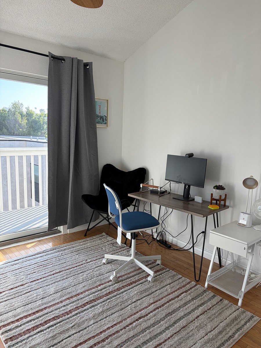 Dedicated office space connected to second floor balcony