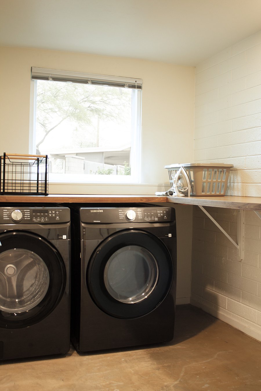 Full-size washer and dryerideal for longer stays. Located in dedicated laundry room with essentials.