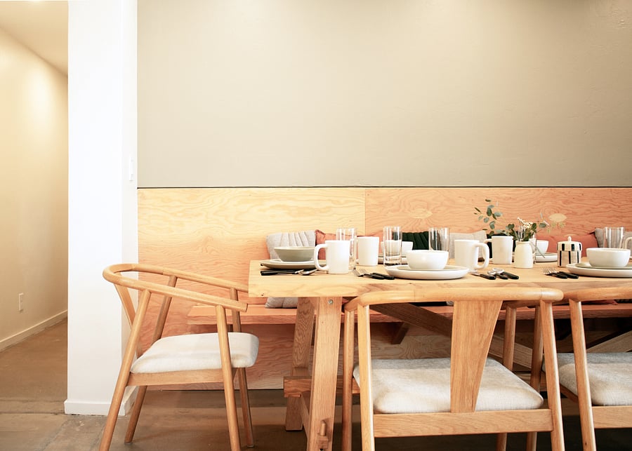 Bright dining area with seating for shared meals and time together.