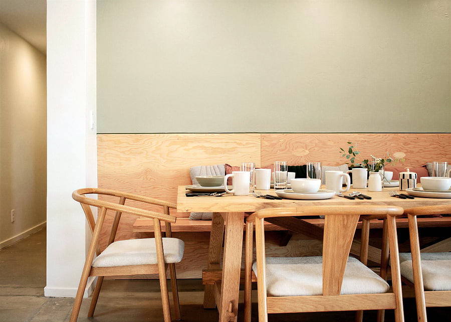 Bright dining area with seating for shared meals and time together.