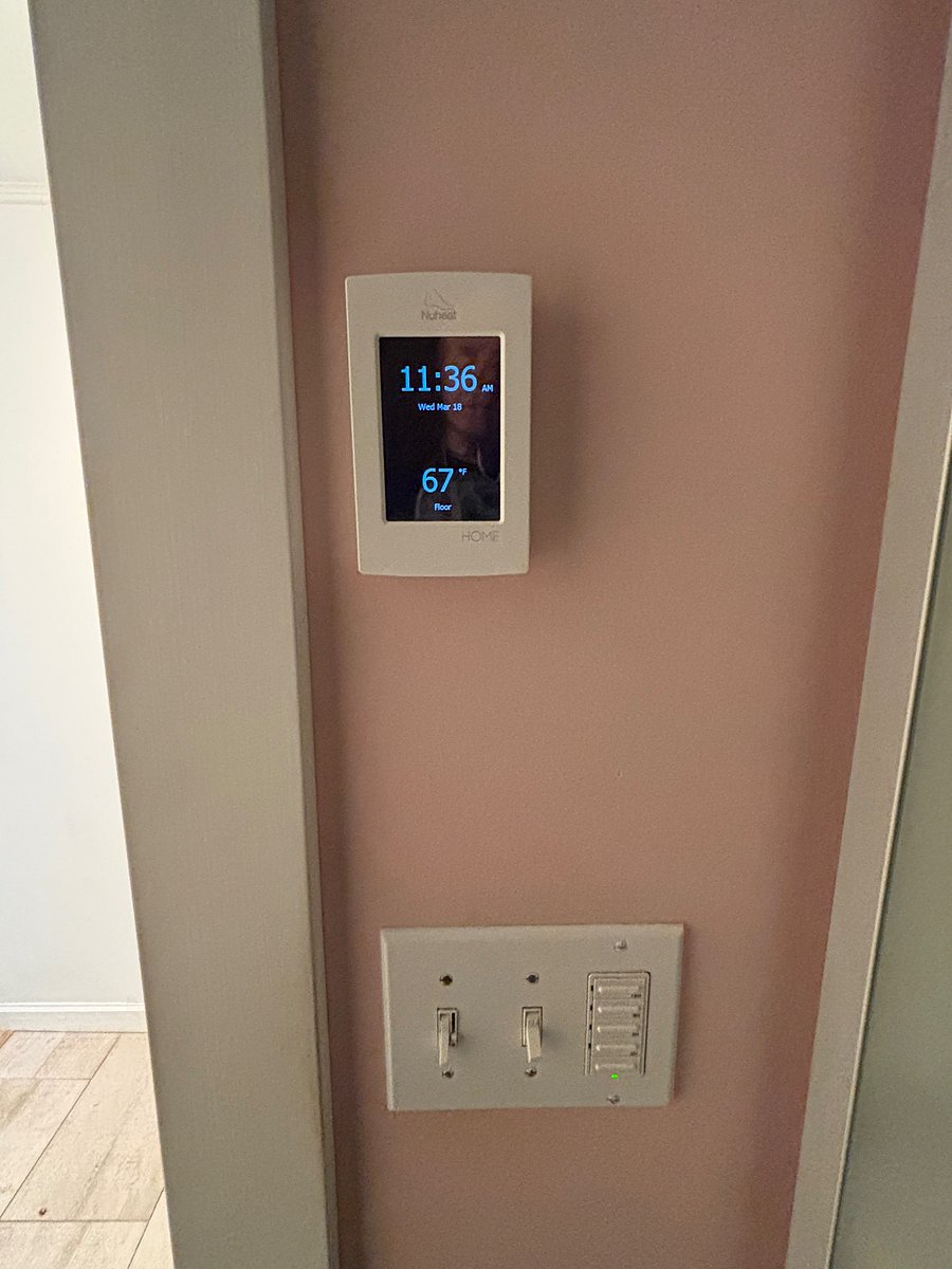 Heated floor in bathroom