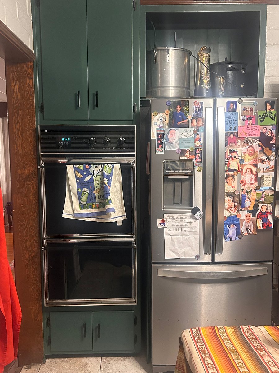 Double oven and refrigerator with ice and filtered water
