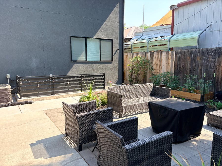 Back yard entry, fully separate from main house entry. Tenant is welcome to share use of back patio with owners