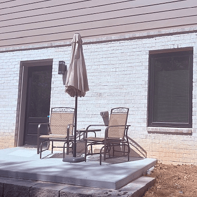 Main entrance and patio