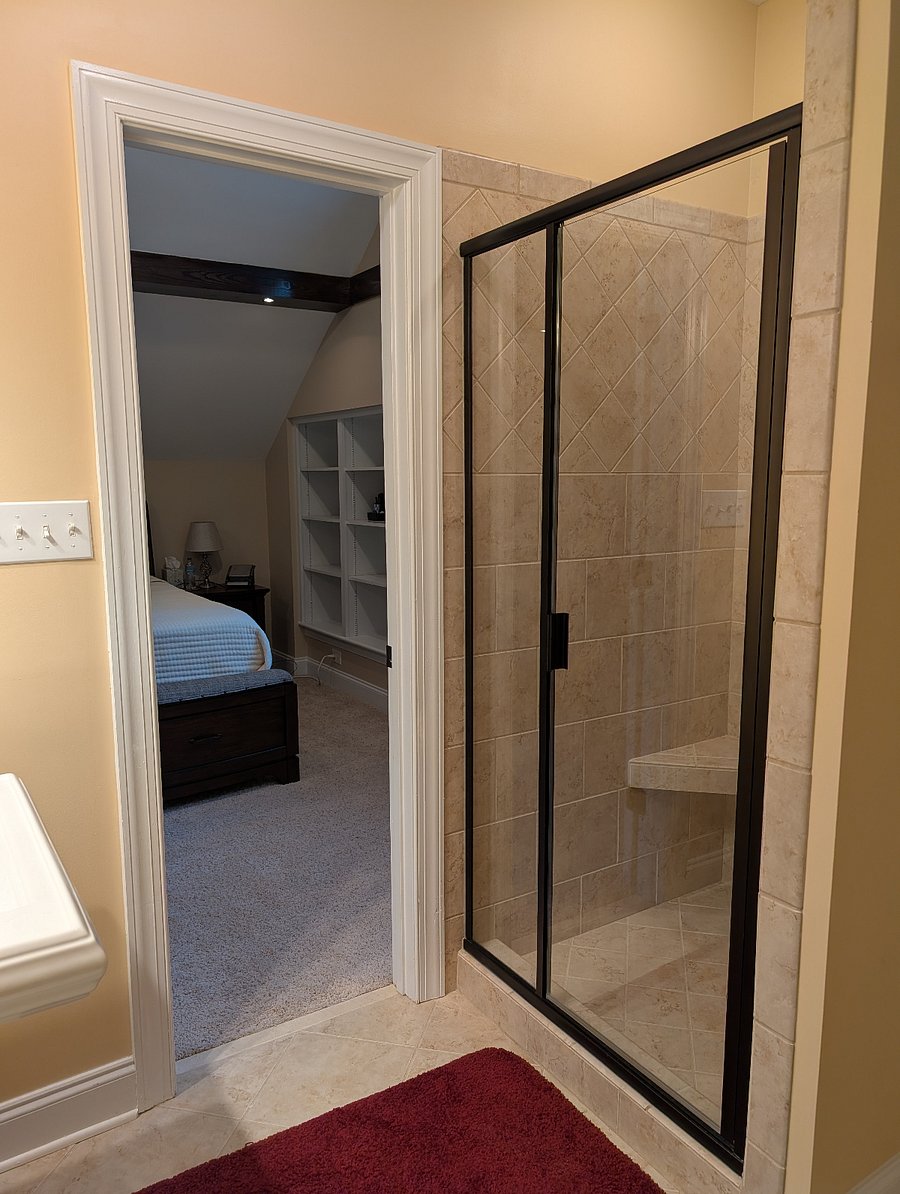 Spacious walk-in shower