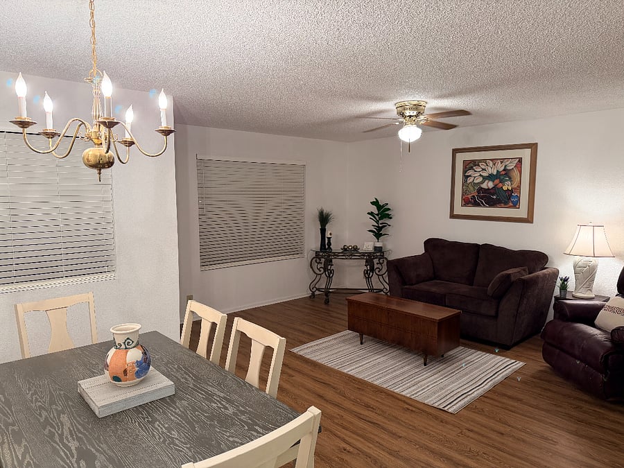Front living room and dining area