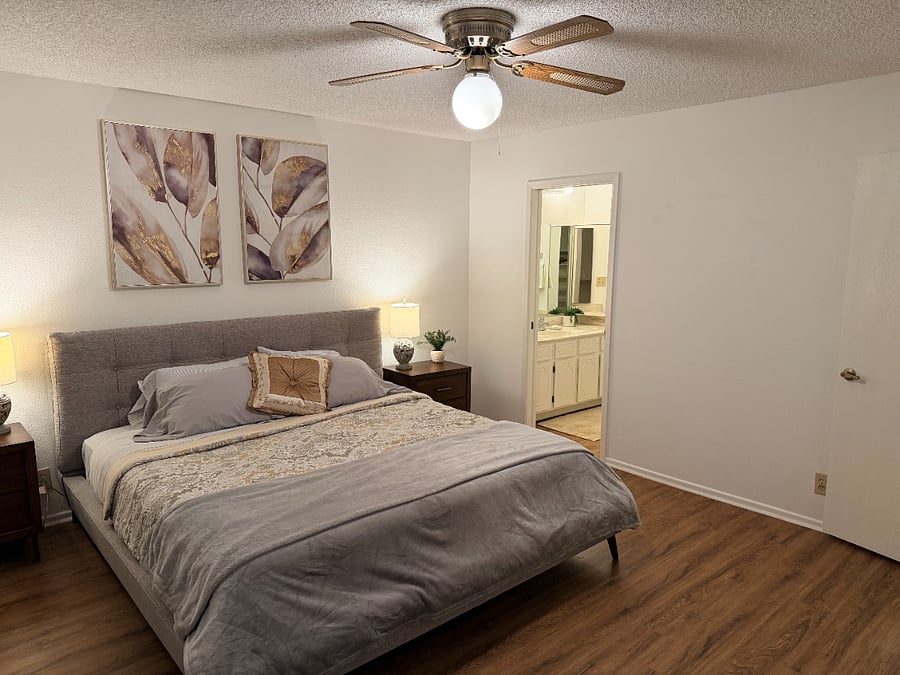 Master bedroom and bathroom entry