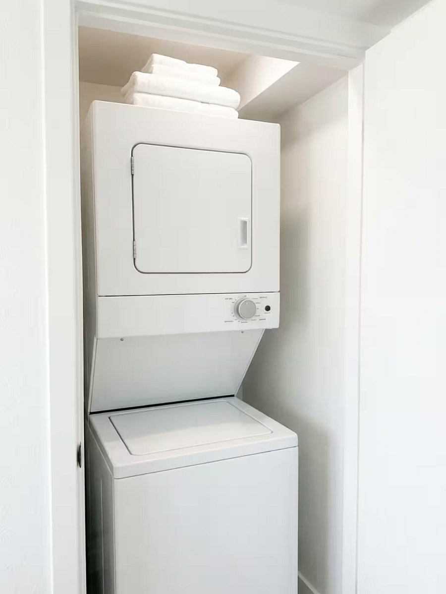 In-unit washer and dryer. 