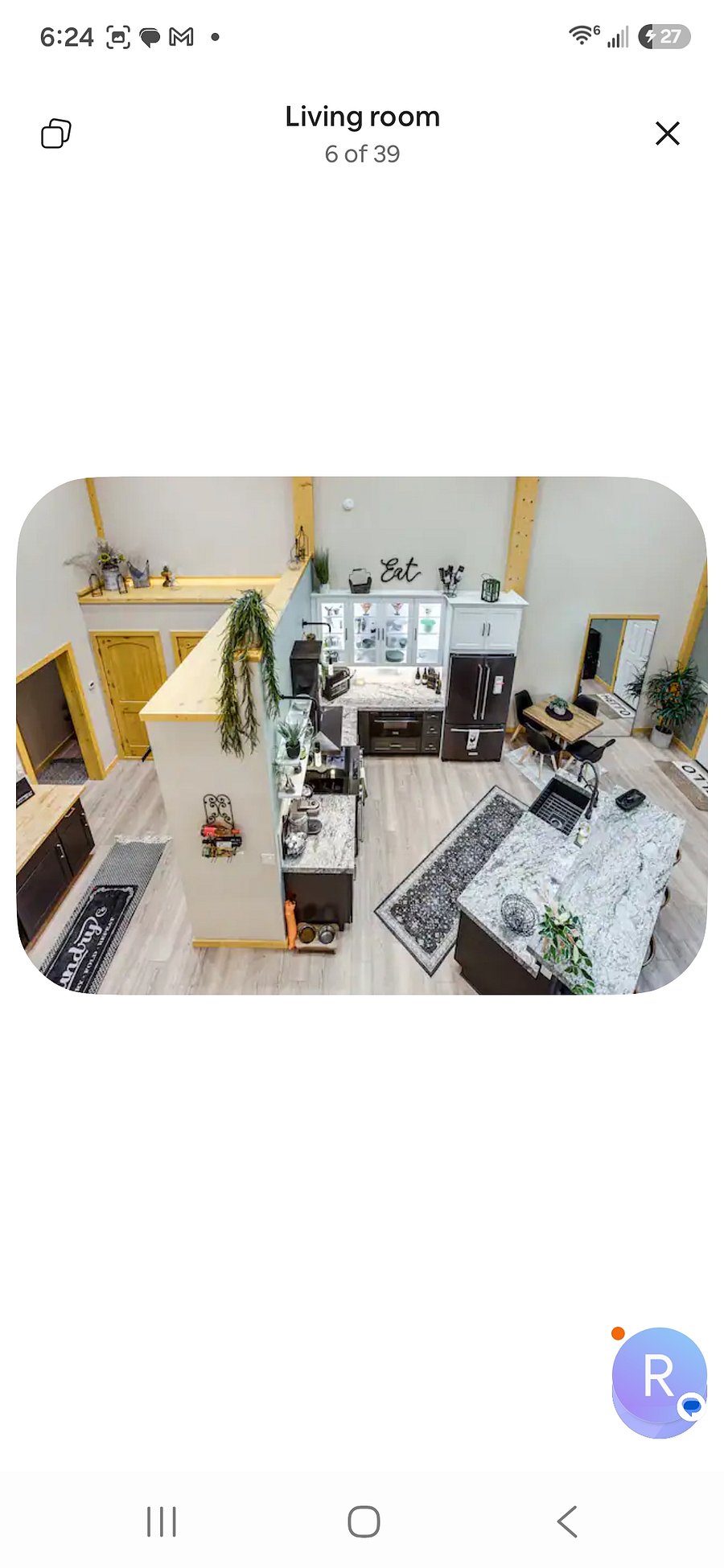 View from loft bedroom