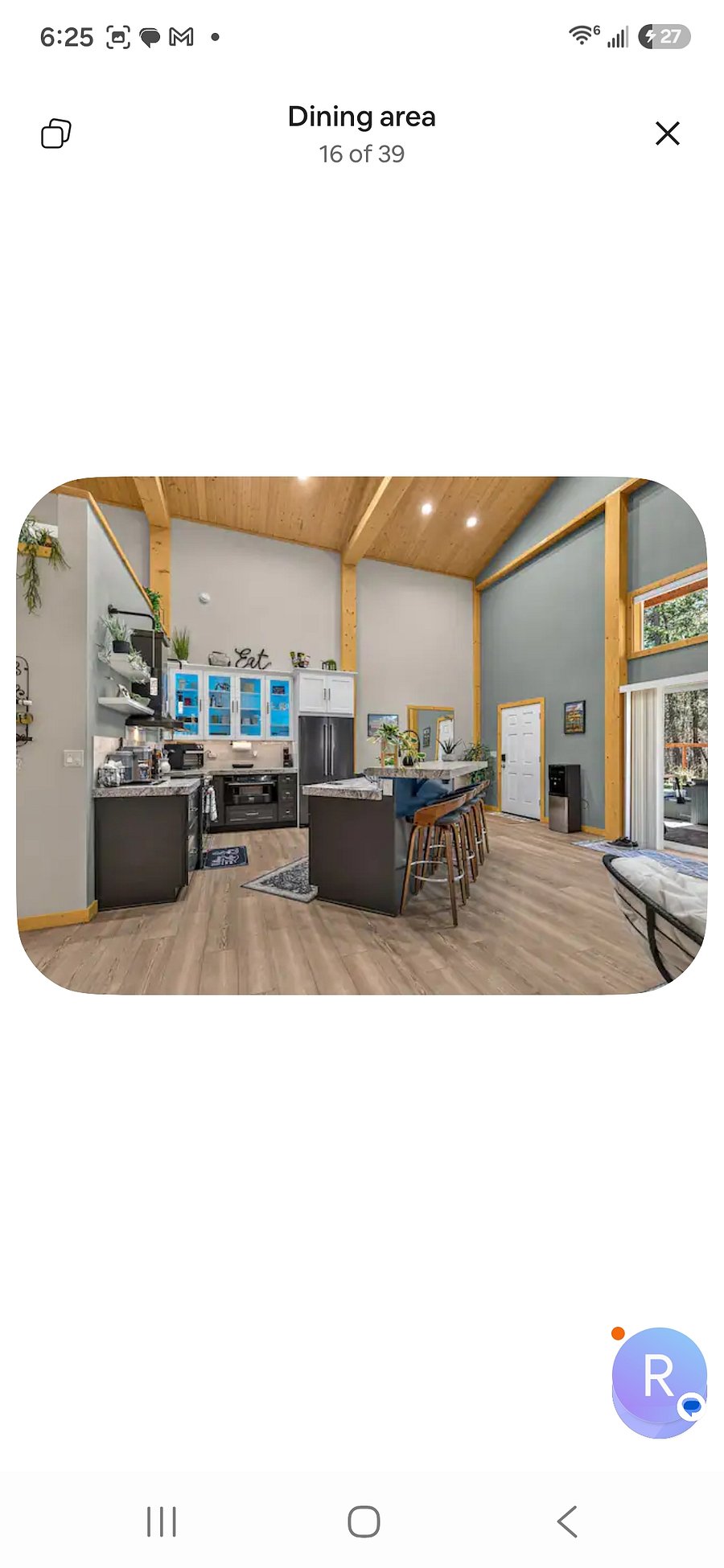Kitchen is off the living room. Slider goes to covered patio
