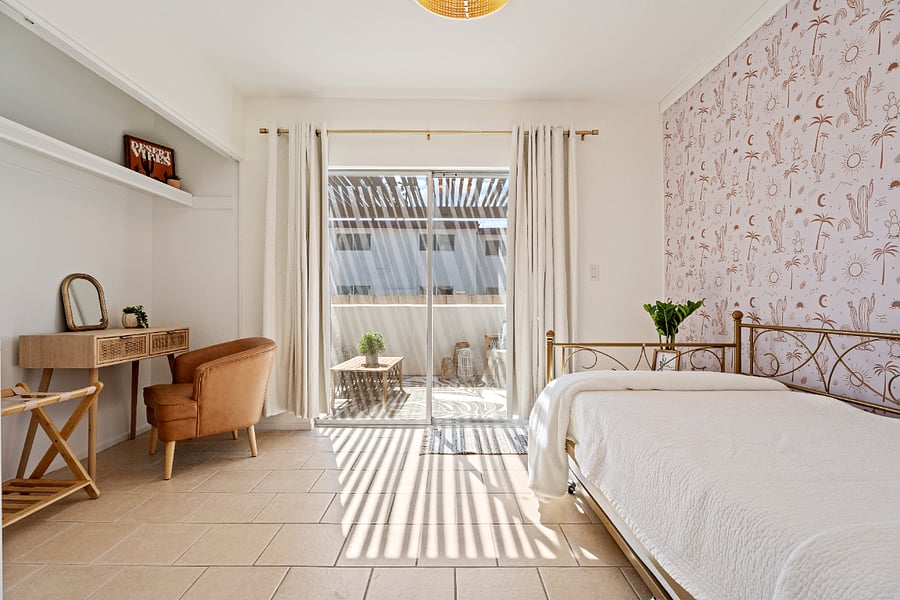 Third bedroom, with a twin bed and trundle twin bed. This bedroom has French doors that open to the private patio.