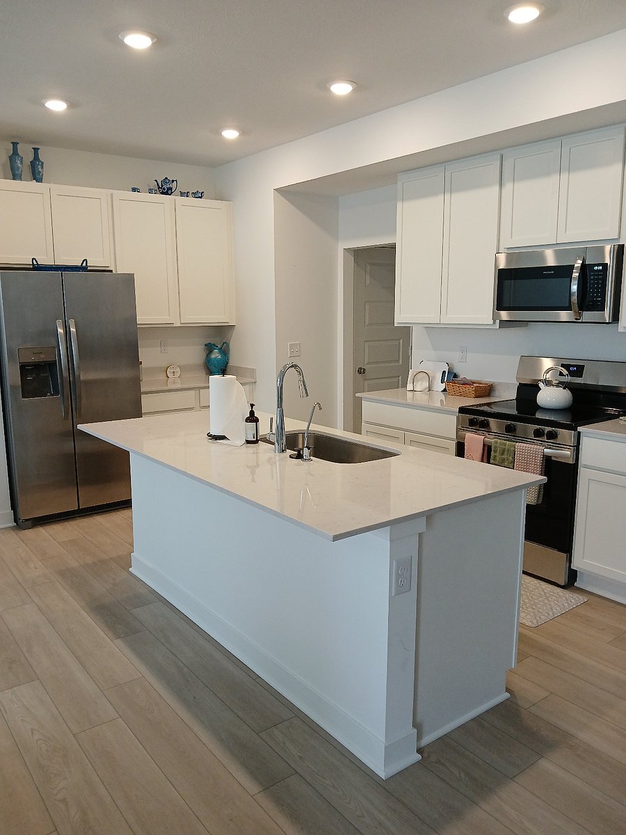 Full kitchen with stainless steel appliances