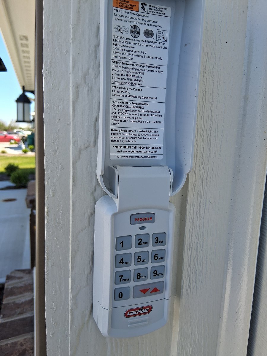 Coded garage door entry pad