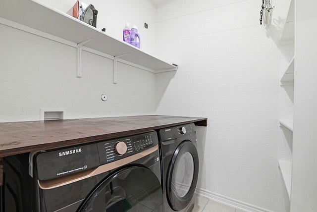 Laundry with new Washer and Dryer Machines.