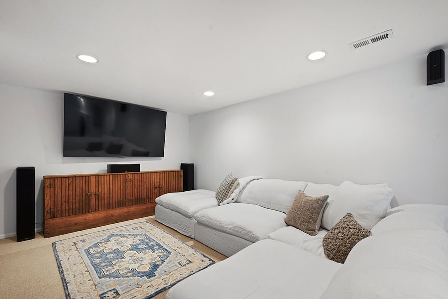 Media Area in Bonus Room, with 70" Smart TV and Surround sound