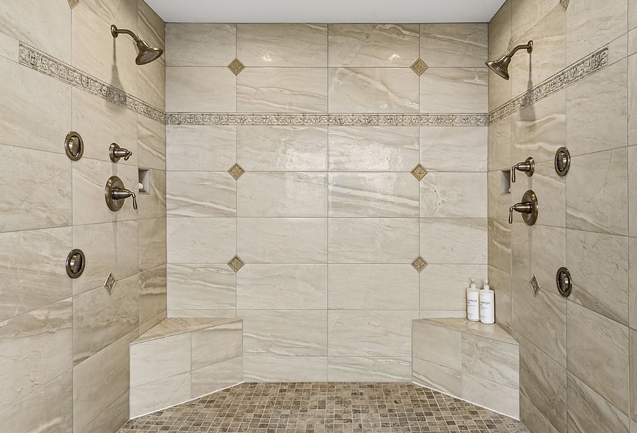 Primary Shower with body sprayers
