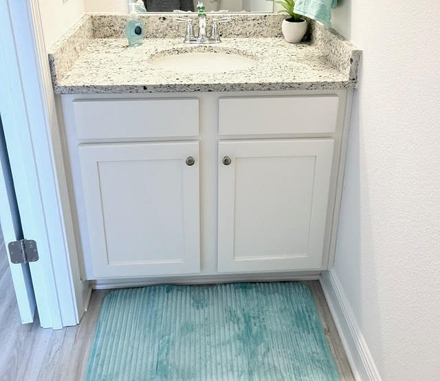 Main floor vanity (sink and mirror).