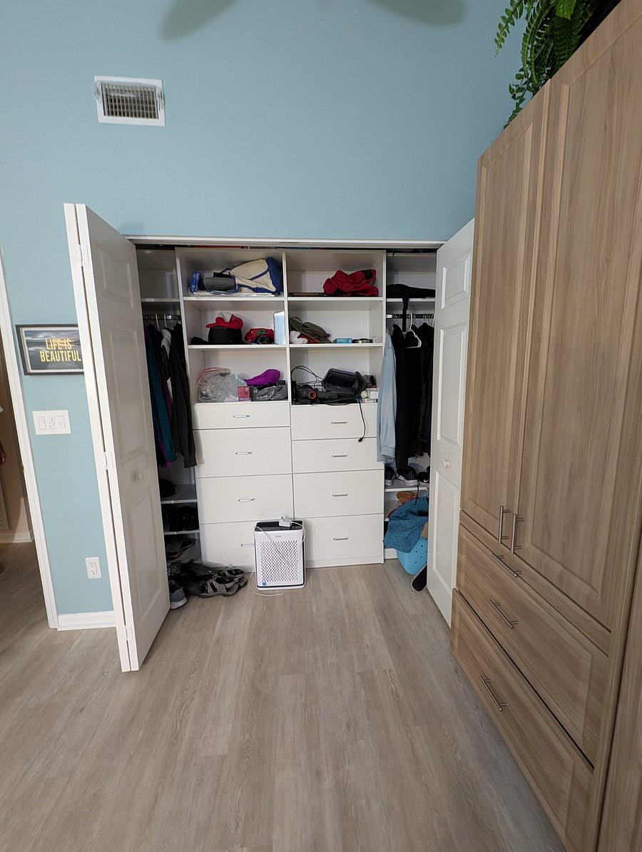 Closet in second bedroom for clothes and storage