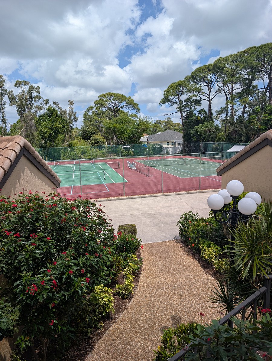 Tennis and pickleball courts right outside of our building