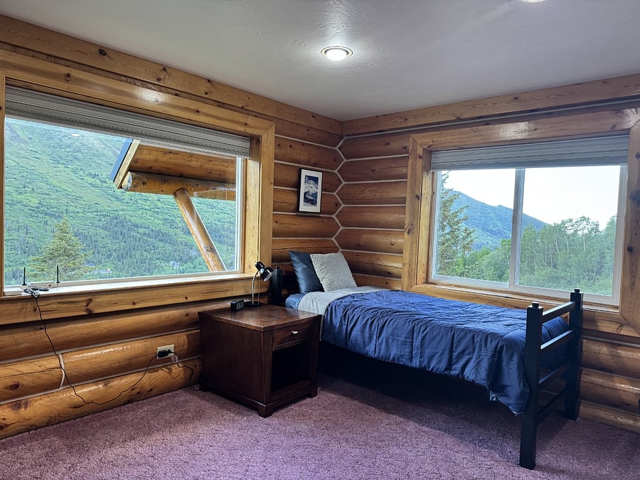 Spacious second bedroom with room-darkening blinds