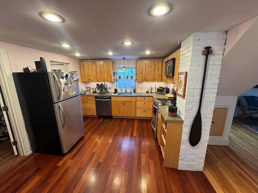 This is a closer view of the shared kitchen space.
