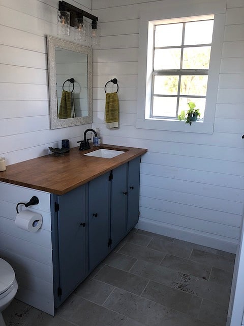 Private sink, toilet, and tub.