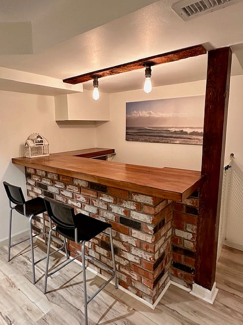 Bar next to living room