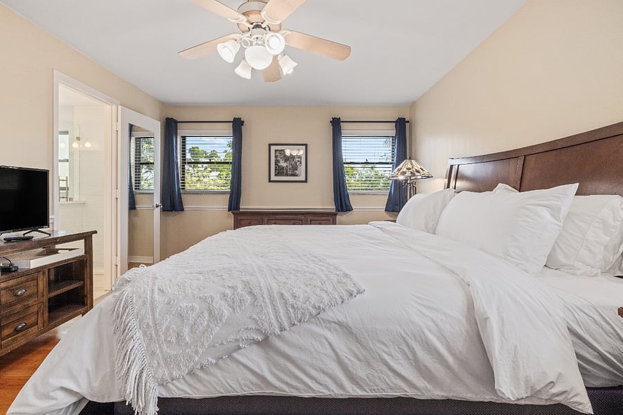 Primary bedroom with walk-in closet and ensuite bathroom