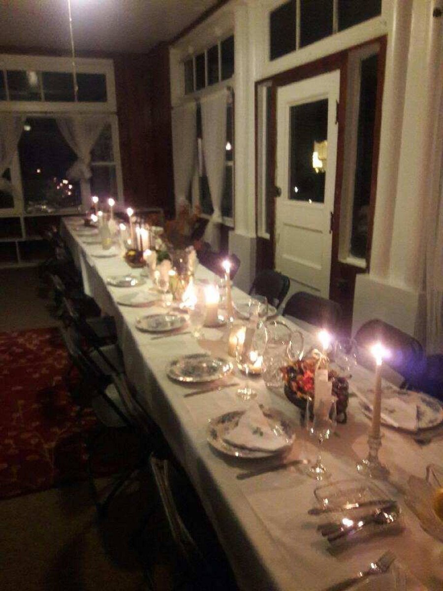 Sunroom dressed for dinner party