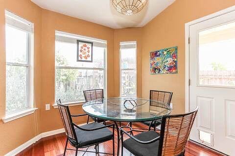 dining table now moved to area off of living room.
