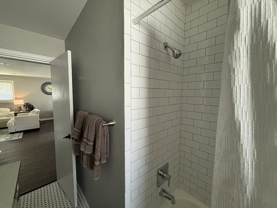 Subway tiled shower