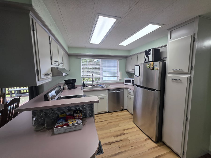 Fully equipped kitchen with ample counter space and appliances