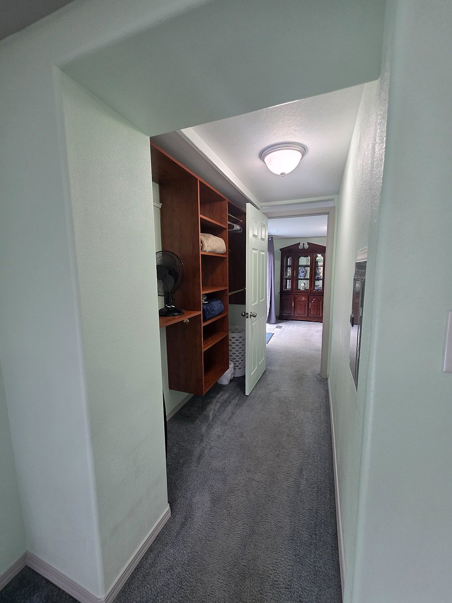 Primary bedroom closet space for extended stays and storage