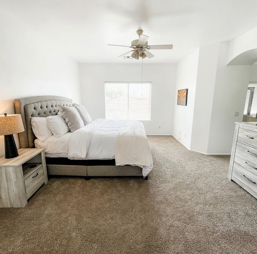 Primary bedroom with king bed 
