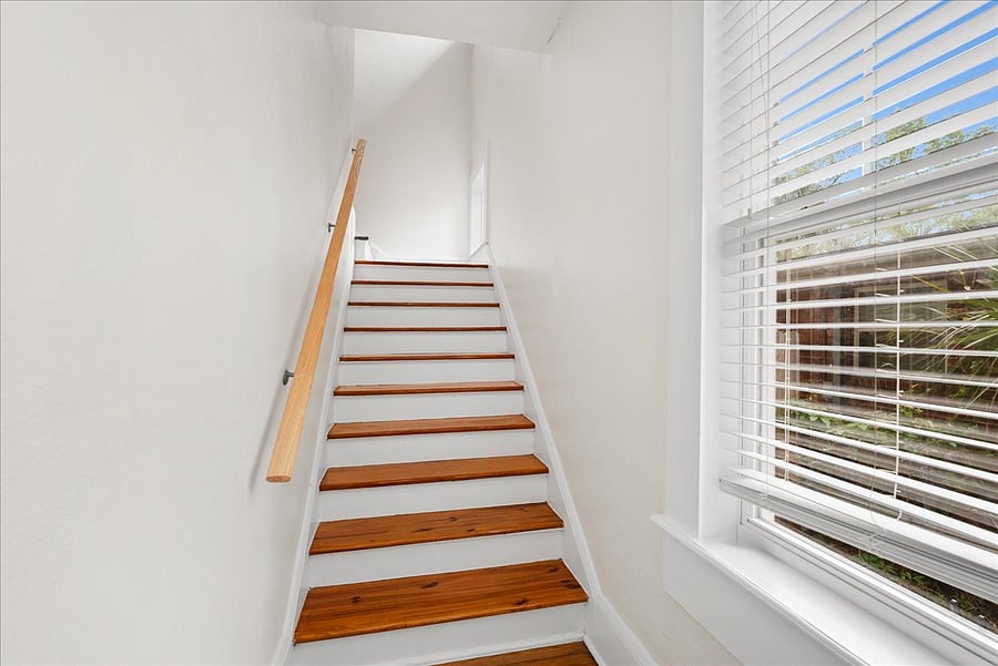 Entrance stairs to the living quarters