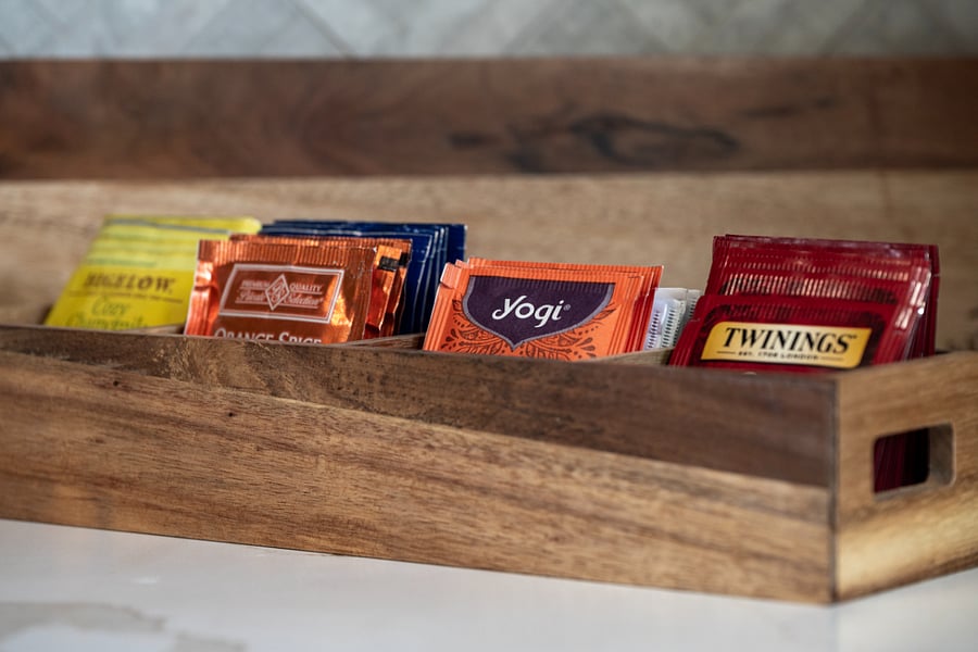 Selection of teas and hot chocolate for you enjoyment.