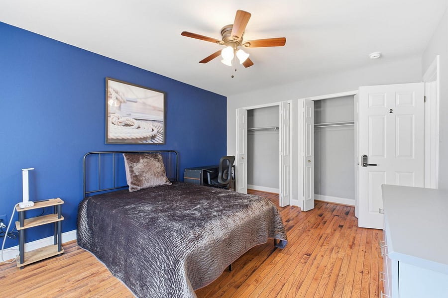 Twin Bed with double closets